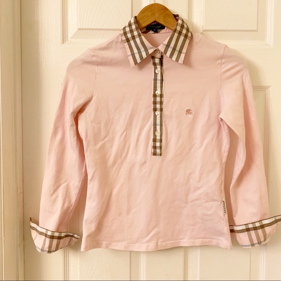 burberry long sleeve polo women's